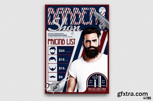 GraphicRiver - Barber Shop Flyer Template 15260428