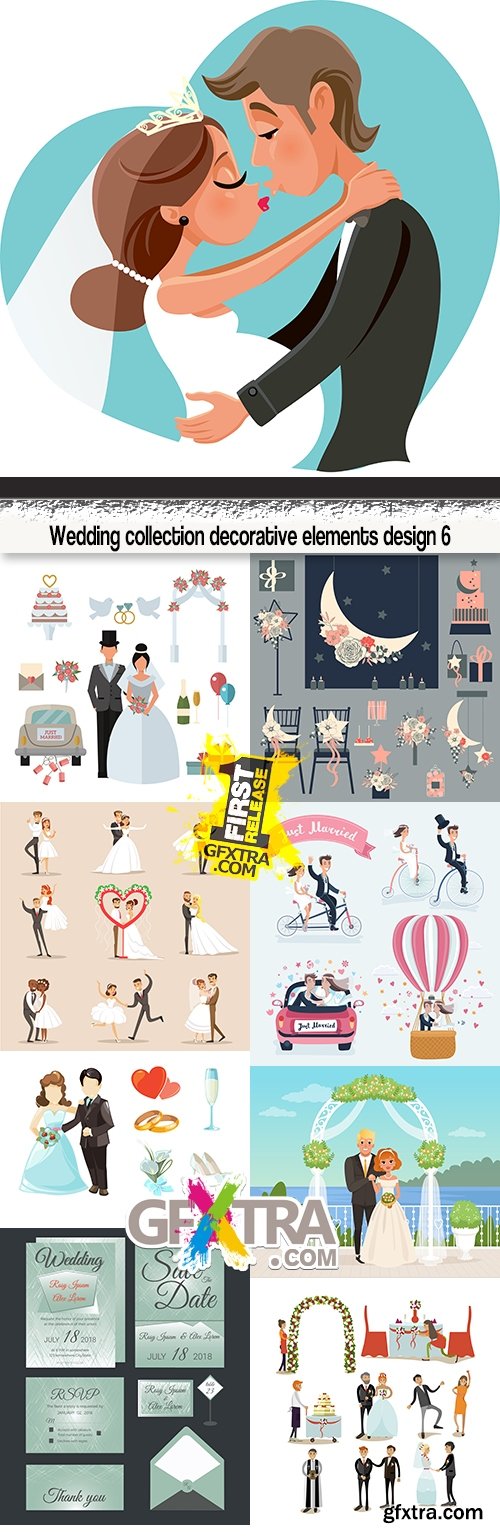 Wedding collection decorative elements design 6