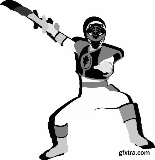 Icon super hero silhouette cartoon comic vector image 25 EPS