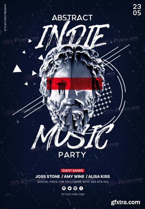 Abstract Indie Music Party V1 PSD Flyer Template