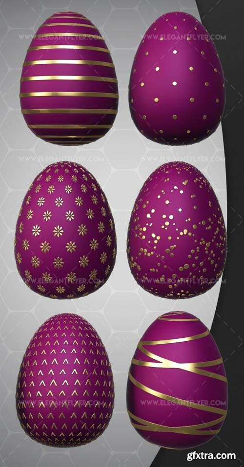 Easter Eggs V1 2018 Premium 3d Render Templates