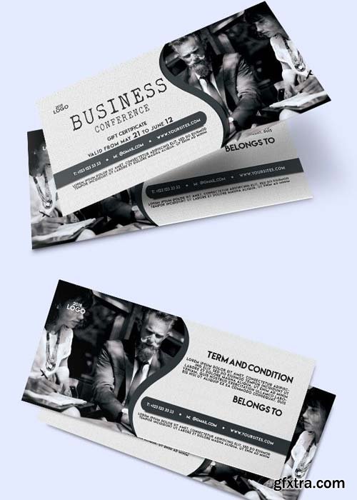 Business Conference V1 2018 Gift Certificate PSD Template