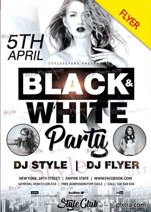 Black & White Party V1 2018 Flyer PSD