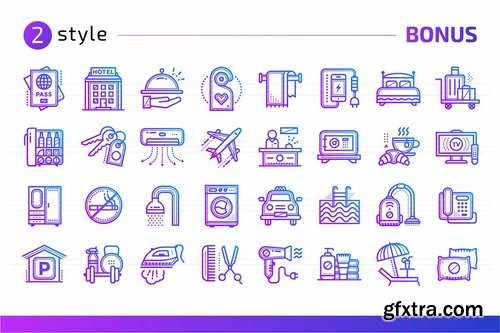 CM - 32+ Hotel services icons 2373161