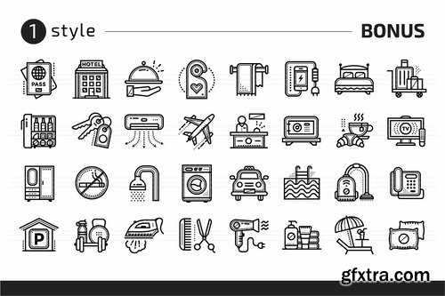 CM - 32+ Hotel services icons 2373161