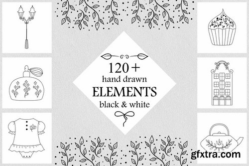 CM - 120+ Hand Drawn Vector Elements 2379083