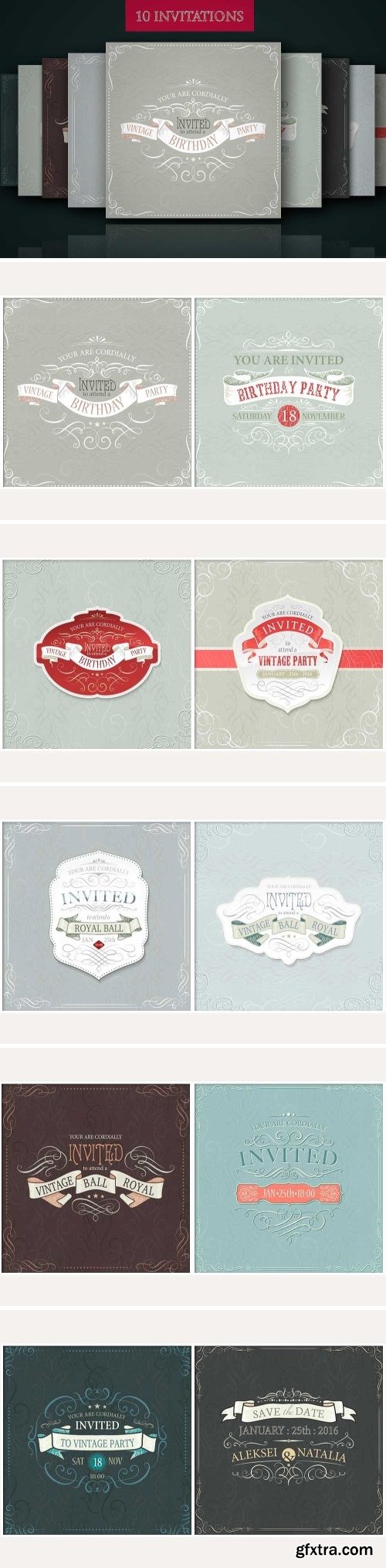 CM - Set of ready design for invitations 1569793