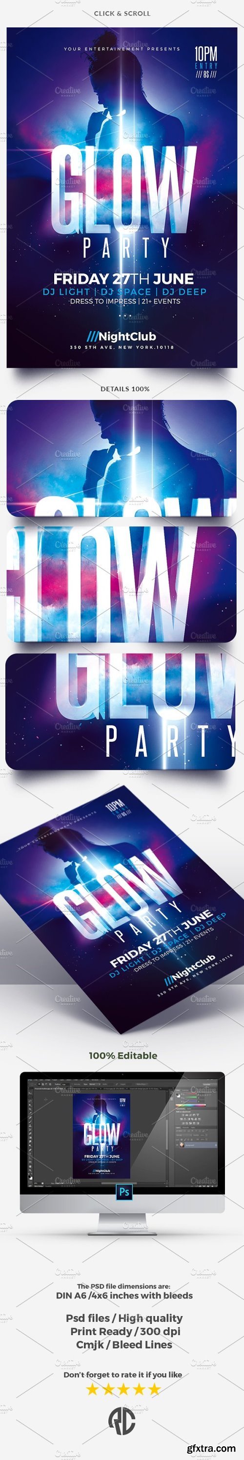 CM - Glow Party - Flyer Template 1569534