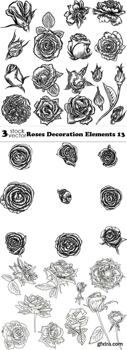 Vectors - Roses Decoration Elements 13