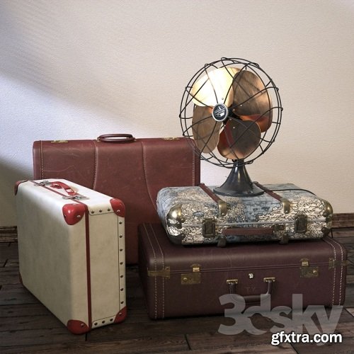 Vintage Fan & Suitcases