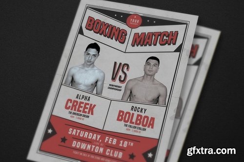 Retro Boxing Match Flyer