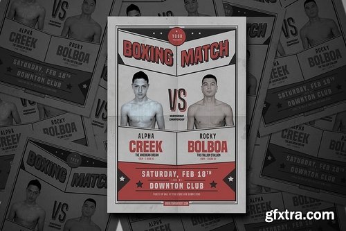 Retro Boxing Match Flyer