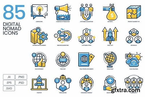 85 Digital Nomad Icons