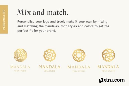 CM - 4 Premade Gold Mandala Logos 2373369