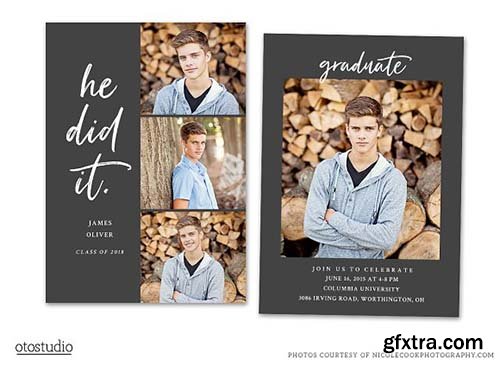 CreativeMarket - Graduation Card Template 2018 Senior 2389569