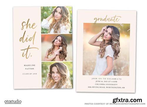 CreativeMarket - Graduation Card 2018 She did it 2389570