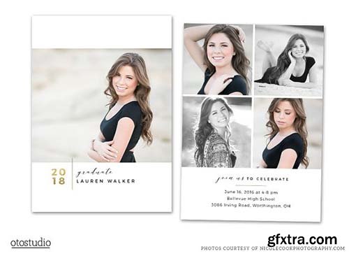 CreativeMarket - Graduation Card PSD Class of 2018 2389629