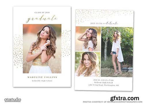 CreativeMarket - Graduation Card PSD Class of 2018 2389630