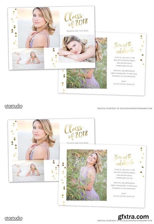 CreativeMarket - Graduation Card Template 2018 Senior 2389734