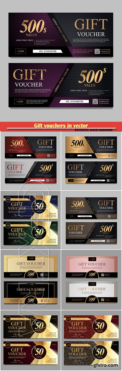 Gift vouchers in vector