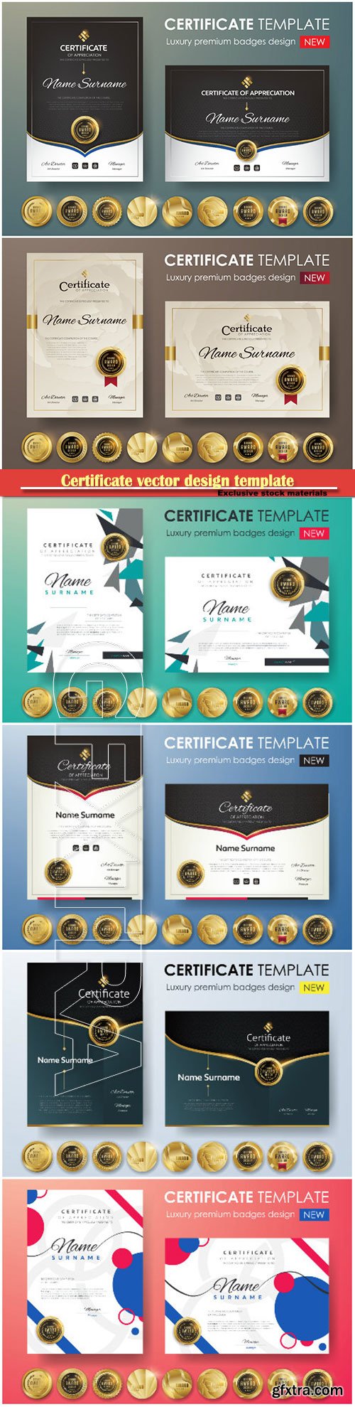 Certificate and vector diploma design template # 61