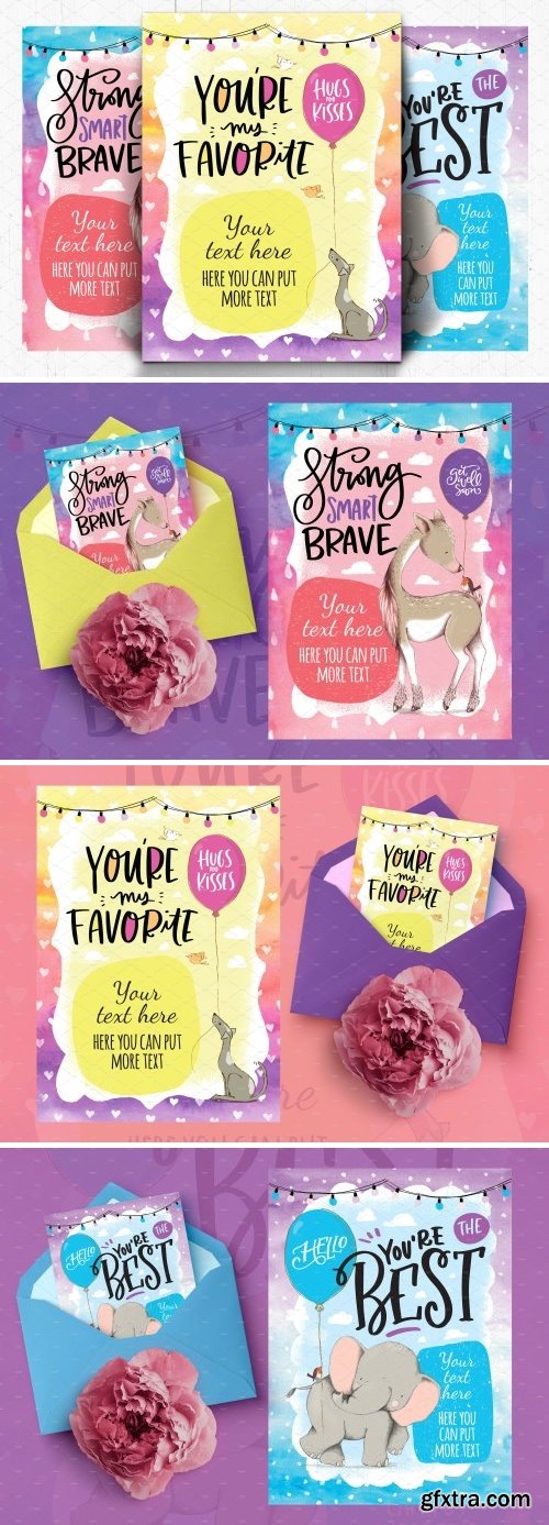 CM - Cute animals and wishes cards 1569159