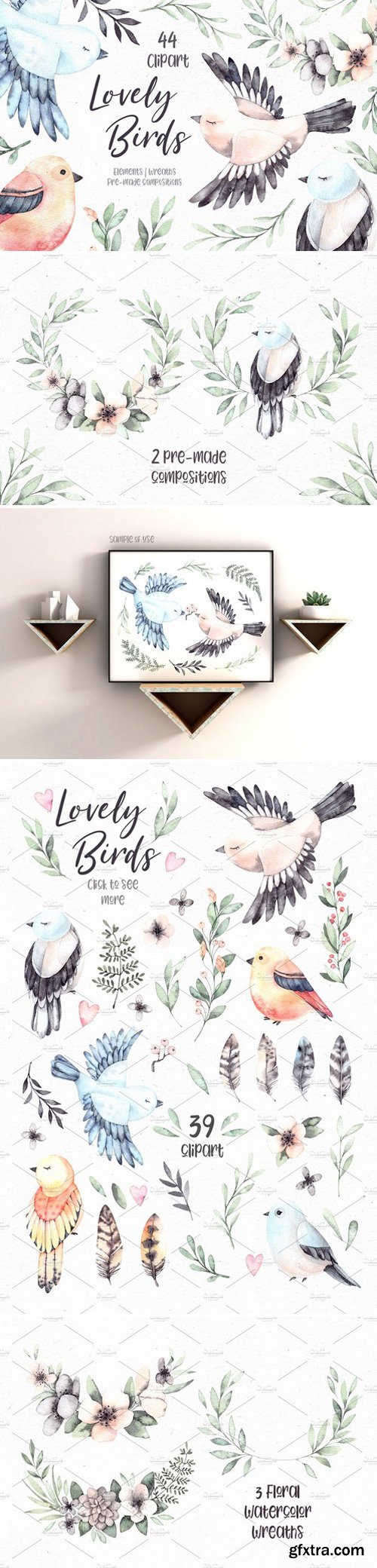 CM - Lovely Birds. Watercolor set 2357190