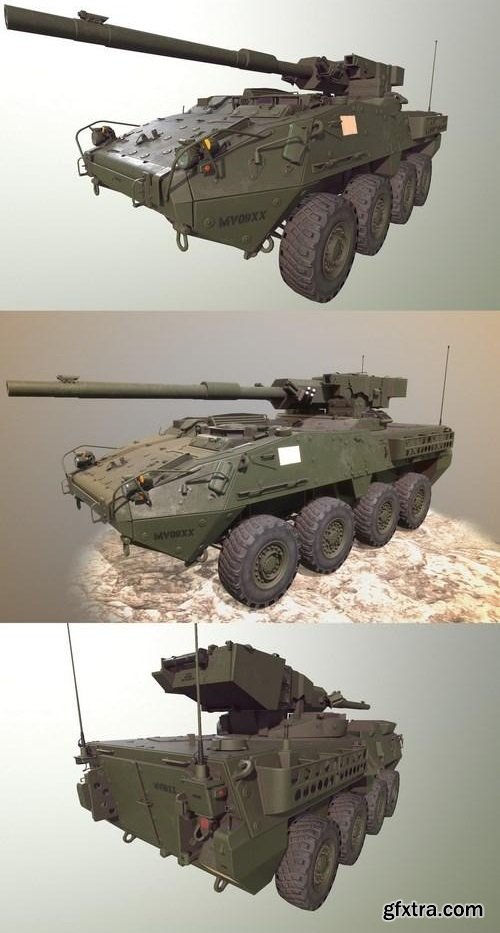 Stryker 1128 MGS 3D Model