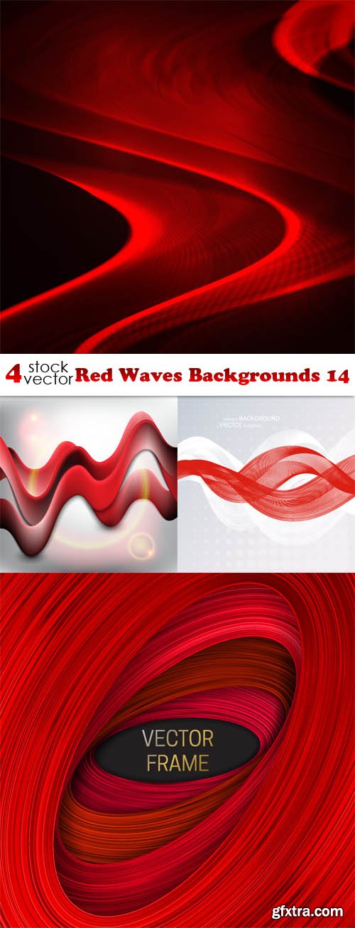 Vectors - Red Waves Backgrounds 14