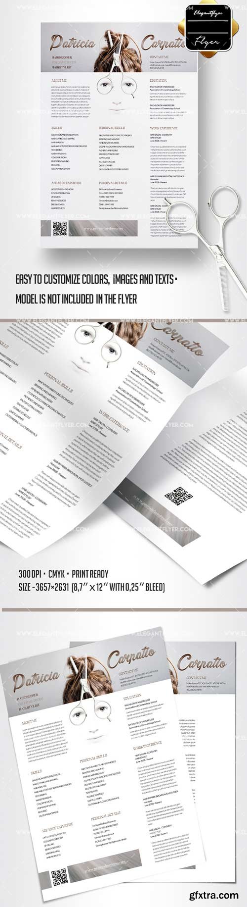 Hairdresser CV and Cover Letter  v1 PSD Template