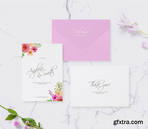 Invitation Card Mockup For Wedding & Greetings