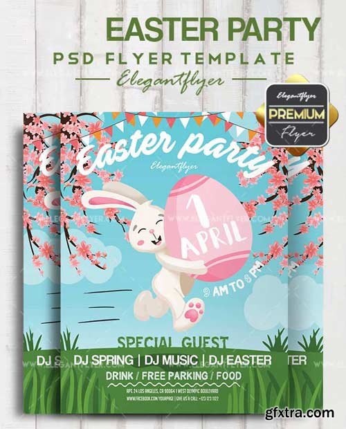 Easter Party V15 2018 Flyer PSD Template + Facebook Cover