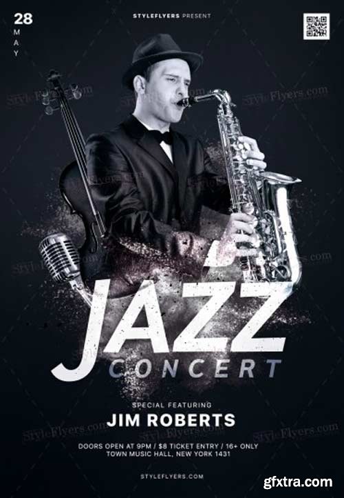 Jazz Concert V2 2018 PSD Flyer Template