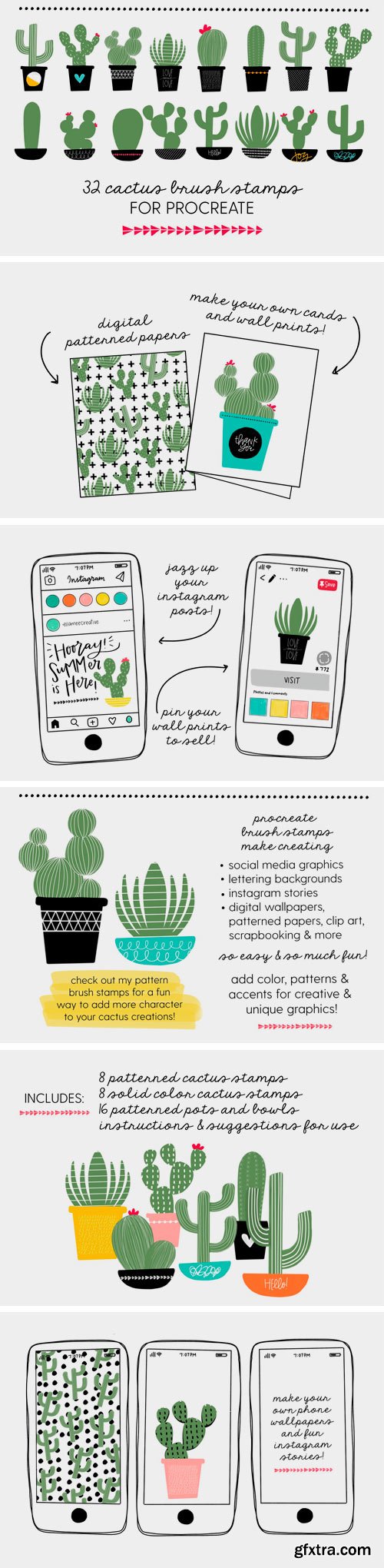 CM - Cactus Brush Stamps for Procreate 2393324