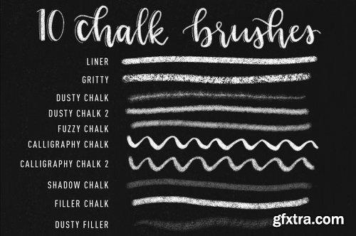 CreativeMarket 10 Chalk Brushes for Procreate 2325112