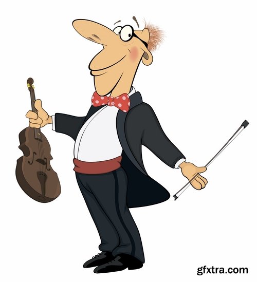 Violinist musician violin vector image 25 EPS