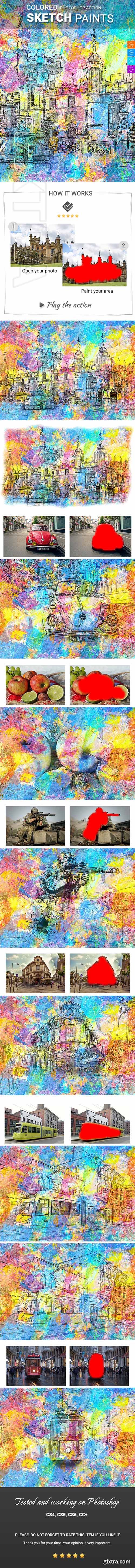 GraphicRiver - Coloured Sketch Paints Photoshop Action 21667818