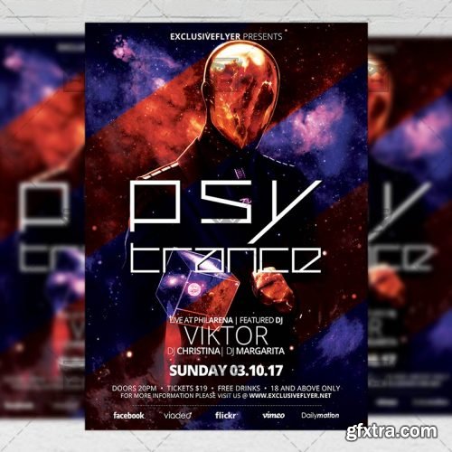 Psy Trance Night – Club A5 Flyer Template