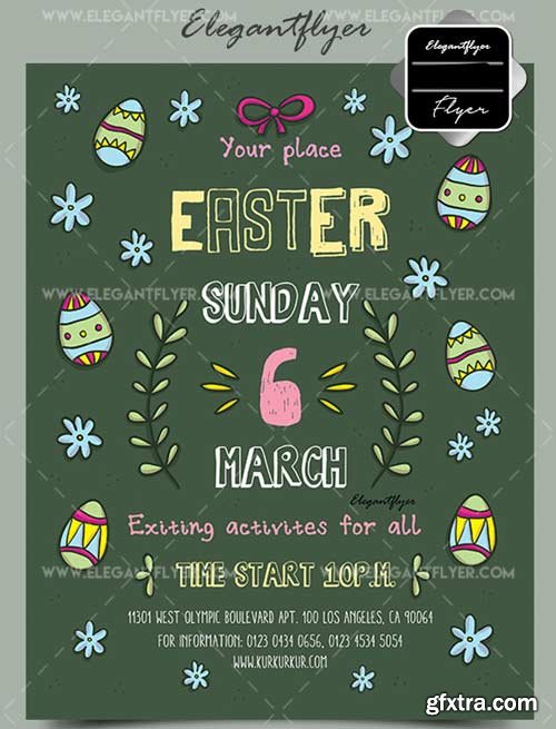 Easter V16 Flyer PSD Template + Facebook Cover