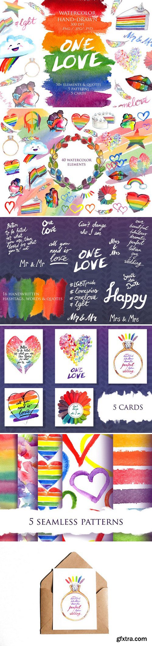 CM - LGBT Pride rainbow watercolor set 2356686