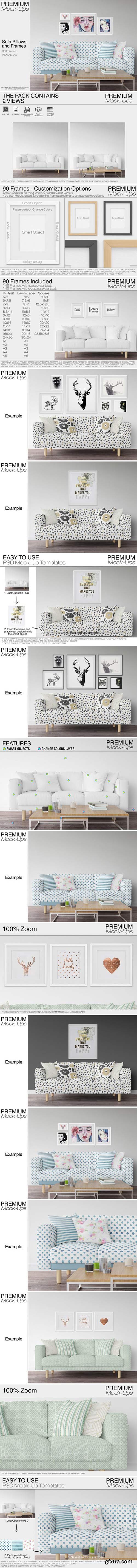 CM - Sofa, Pillows &amp; Frames Mockup Pack 2347259