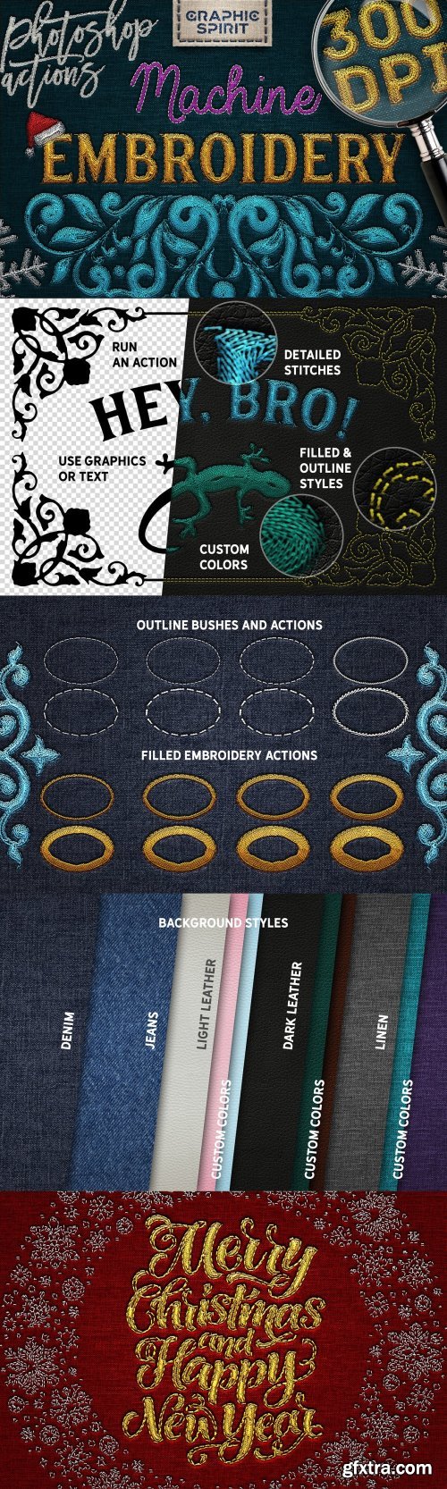 CM - Machine Embroidery Photoshop Actions 2167124