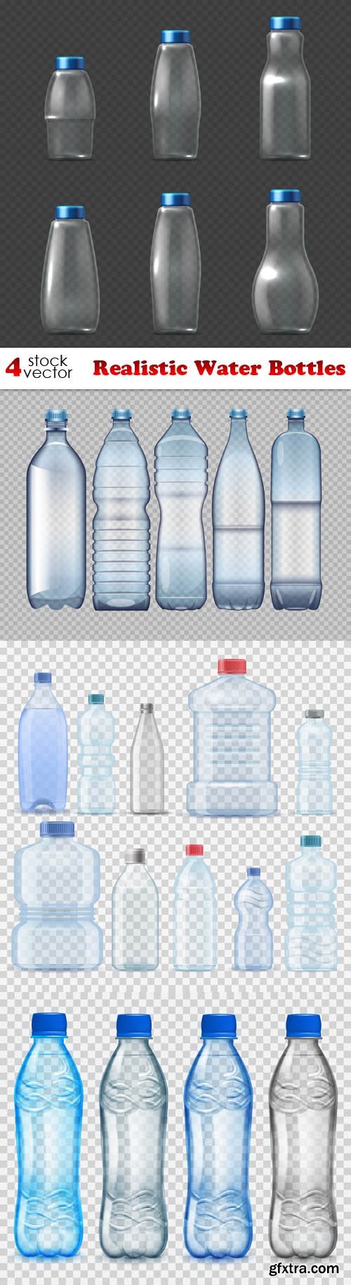 Vectors - Realistic Water Bottles