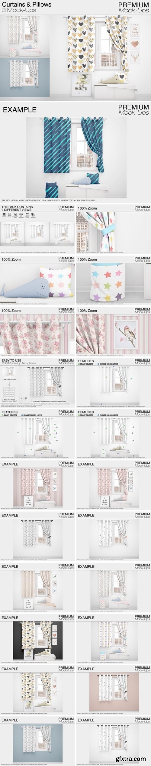 CM - Curtains & Pillows Set 1985662