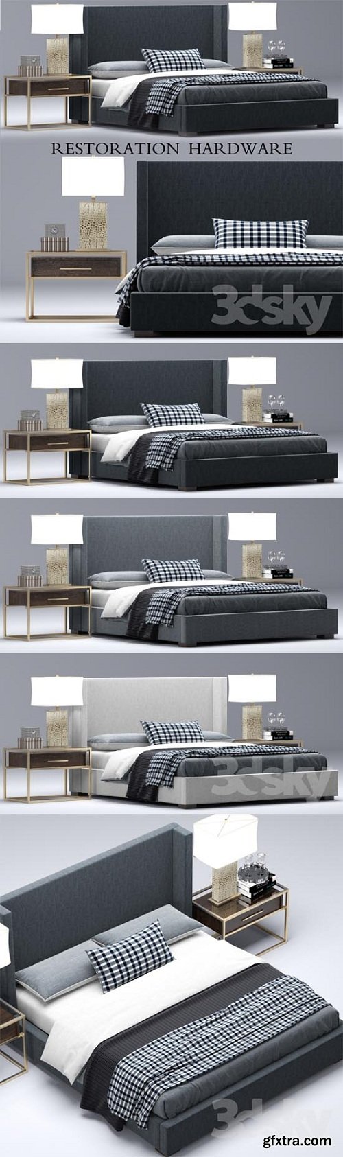 RH Modern custom shelter platform bed