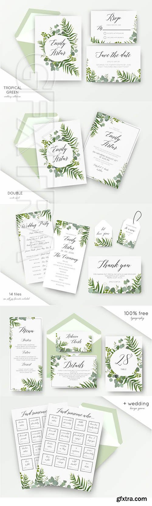 CreativeMarket - Wedding collection - Tropical green 2418366