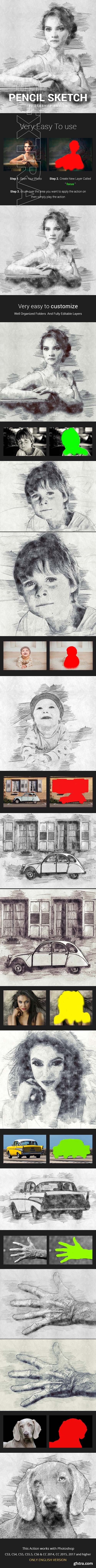 GraphicRiver - Pencil Sketch Photoshop Action Photo Effects 21683660