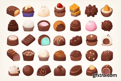 Set of delicious chocolate sweets 2