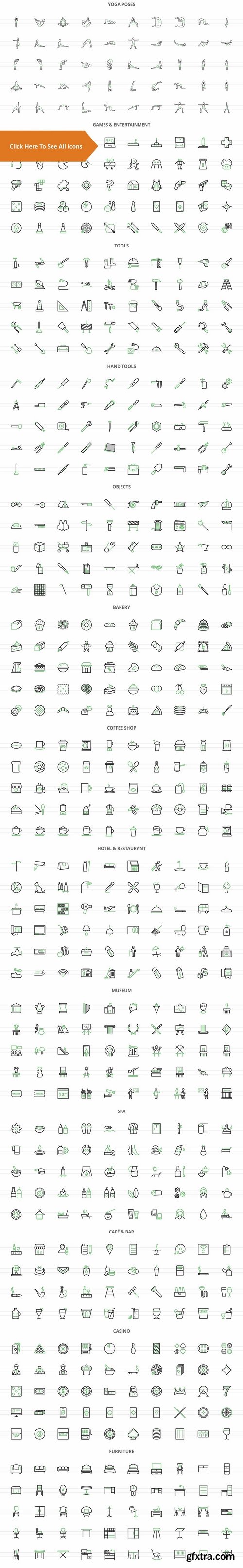 CM - 1340 Indoors Line Icons 2375303