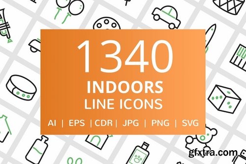 CM - 1340 Indoors Line Icons 2375303